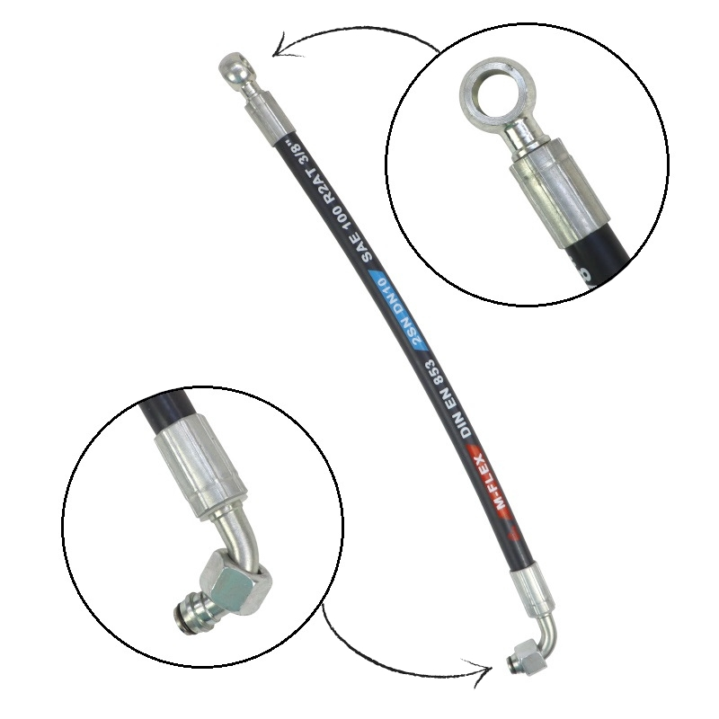 Przewód hydrauliczny DN10 330bar kolano DKOL 90 DN10 M18X1.5 12L / oczko RNR DN10 3/8 L-400mm DN10-2SN PZL-HYDRAL - Image 3