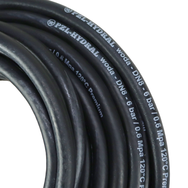 Wąż do układu chłodzenia i gorącej wody - EPDM DN08 - 6 bar / 0.6 Mpa 120°C - 20m Premium HYDRAL widoczna cena za 1 mb