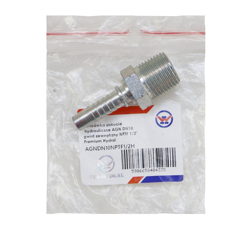 Końcówka zakucie hydrauliczne AGN DN10 NPTF 1/2" gwint zewnętrzny Premium PZL Hydral - Image 4