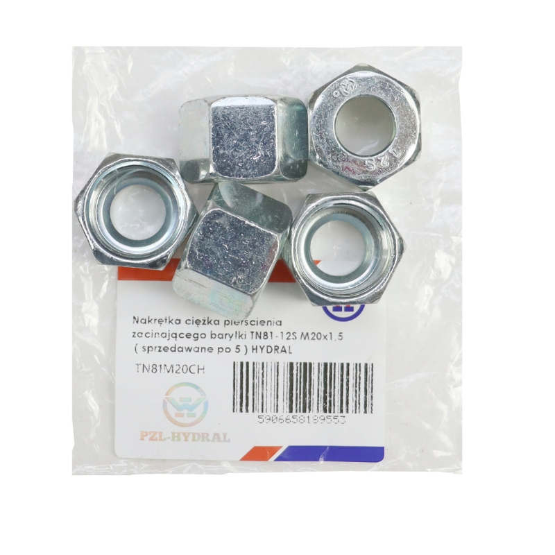 Nakrętka ciężka pierścienia zacinającego baryłki TN81-12S M20x1,5 ( sprzedawane po 5 ) HYDRAL widoczna cena za 1 sztukę - Image 4
