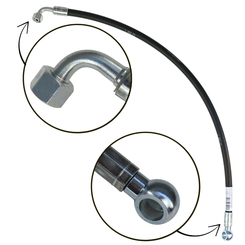 Przewód hydrauliczny DN10 330bar kolano DKOL 90 DN10 M18X1.5 12L / oczko RNM DN10 D18 L-850mm DN10-2SN PZL-HYDRAL - Image 3