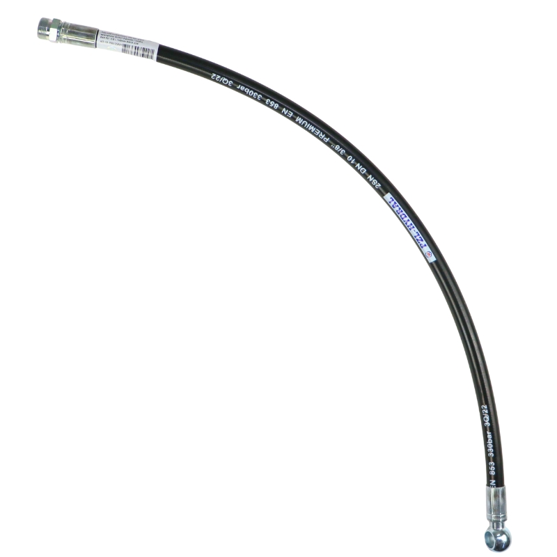 Przewód hydrauliczny 330 bar gwint zewnętrzny M22x1,5 prosta / oczko RNR P01 3/8 L-760mm DN10-2SN